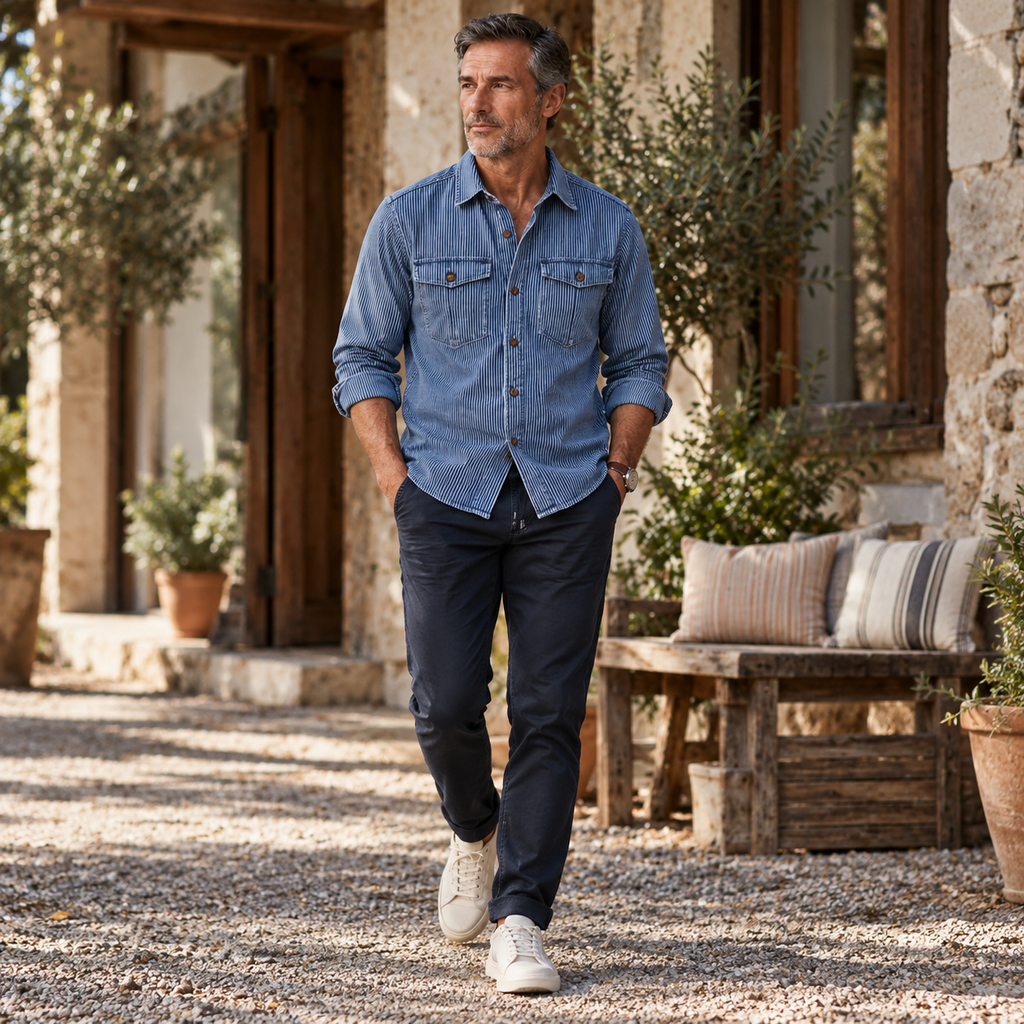 The Bennett Striped Denim Shirt