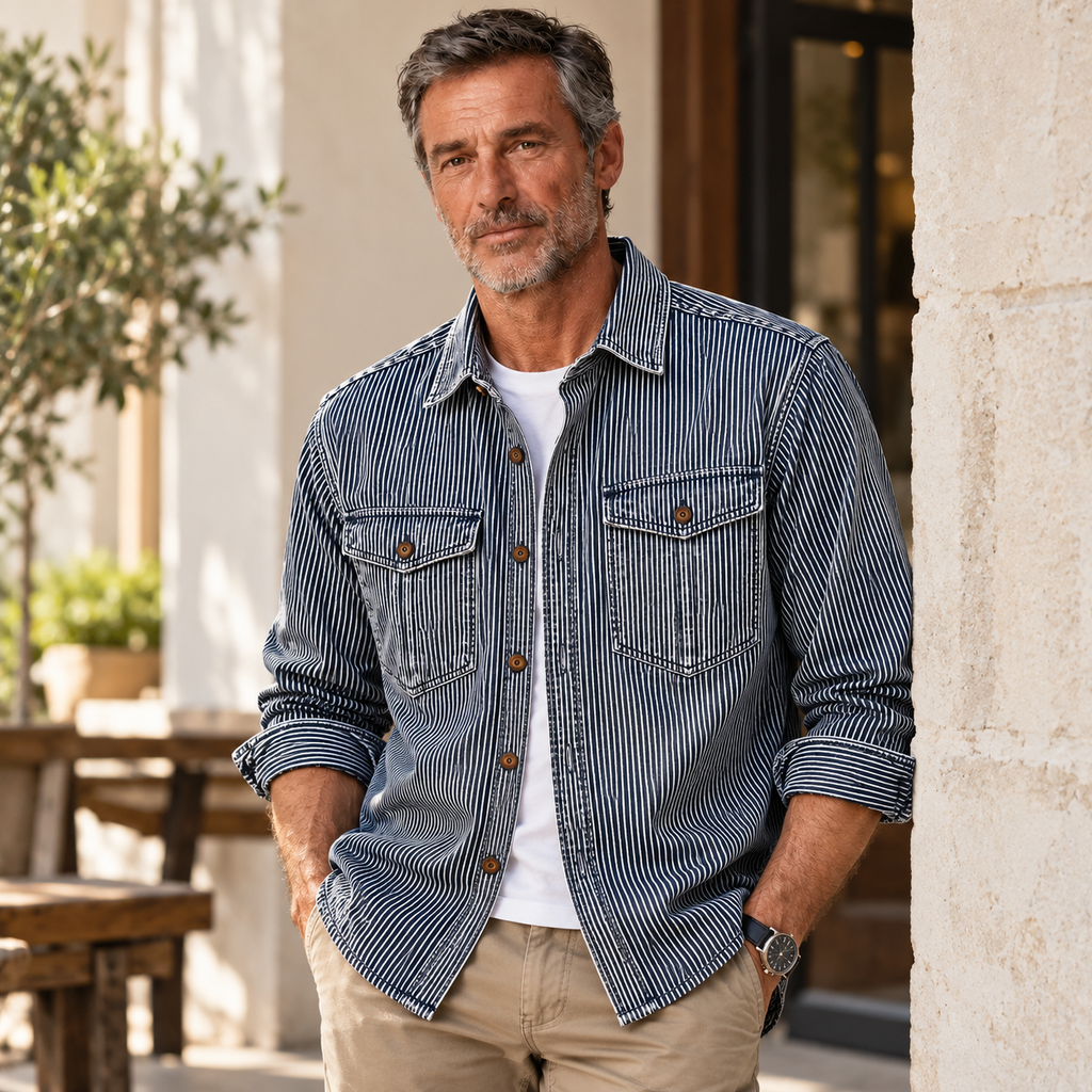 The Bennett Striped Denim Shirt