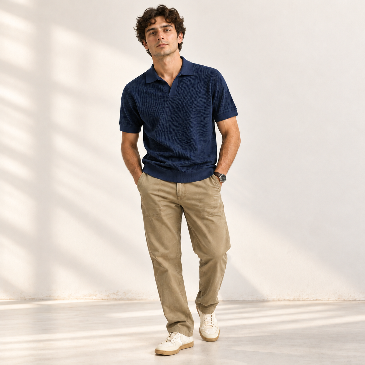 The Thatcher Waffle Knit Polo