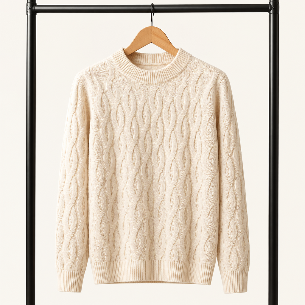 The Ellis Merino Wool Cable Knit Sweater