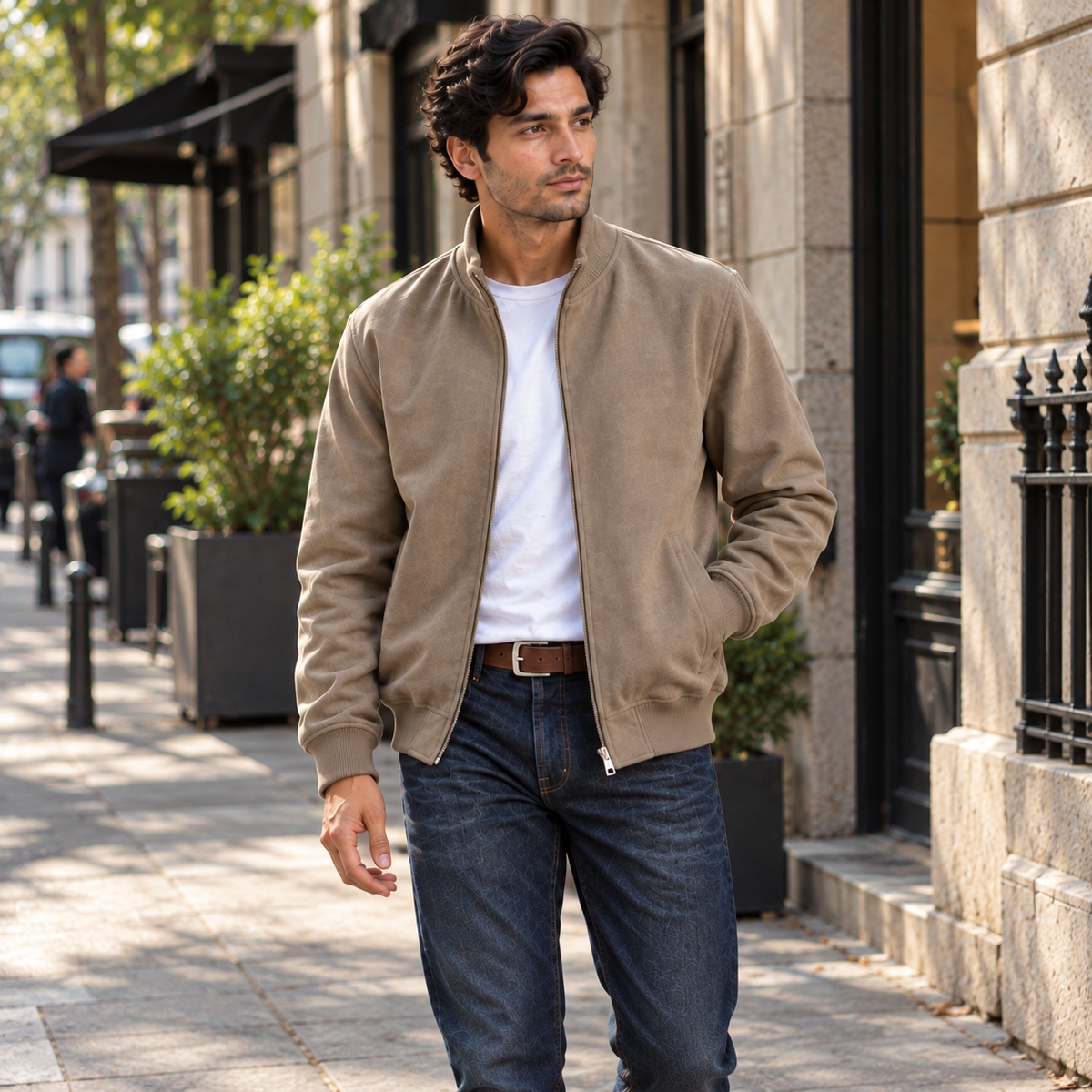 The Corrigan Suede Bomber Jacket