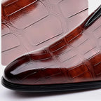 Lorenzo Croc-Embossed Leather Loafers