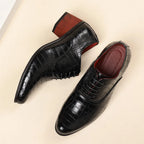 The Ellison Croc-Embossed Block-Heel Oxford