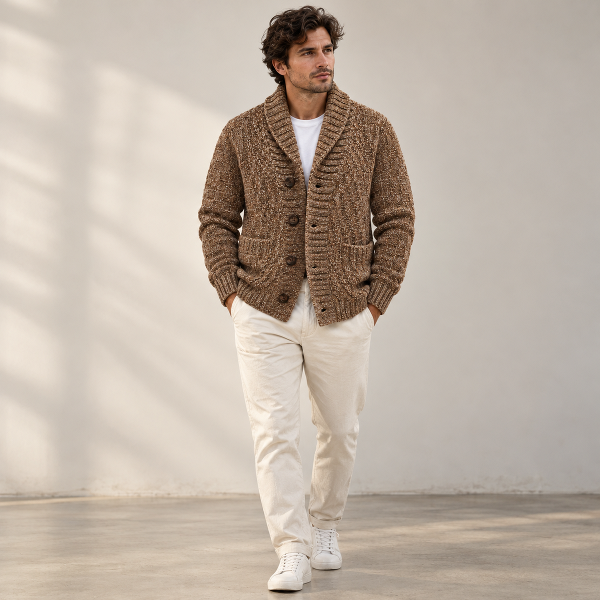 The Ashton Patterned Wool Cardigan